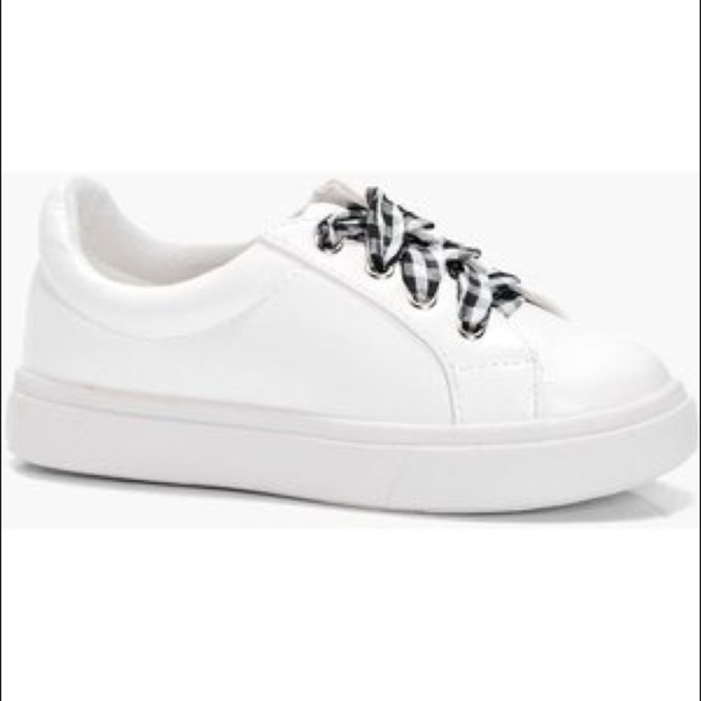 BRAND NEW BOOHOO Gingham White Sneakers 👟